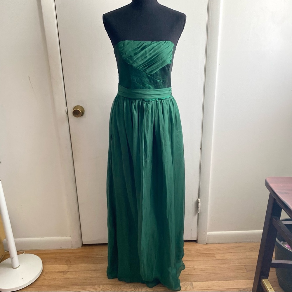 Jessica McClintock Emerald Green Strapless Gown